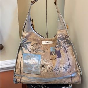 Paul Brent canvas tropical palm tree beach hobo